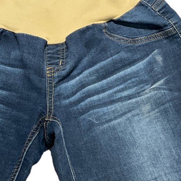 INDIGO BLUE Maternity Jeans Size Large Tapered Secret Fit Belly Expands - Picture 5 of 13